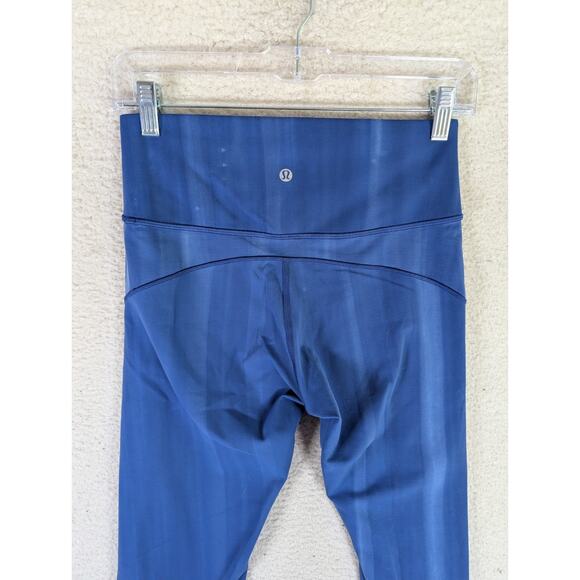 Lululemon Leggings Womens Sz 8 Utility Blue In Movement 7/8 Tight Everlux Gym - Picture 13 of 16